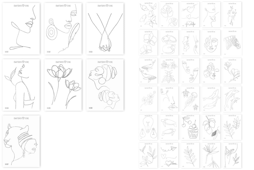 Fine stickers Line Art Collection, pack/37pcs.
