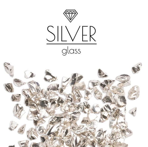 Silver glass crumb, fraction 3-6mm, 100g