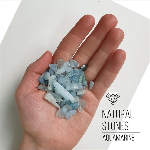 Natural stone Aquamarine, 10-20 mm, 100gr