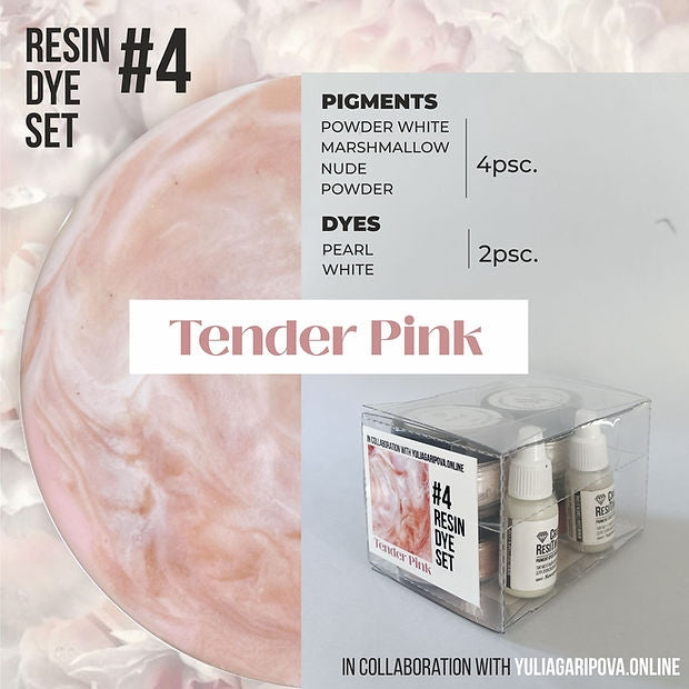 Resin Dye Set #4, TENDER PINK 6psc/set