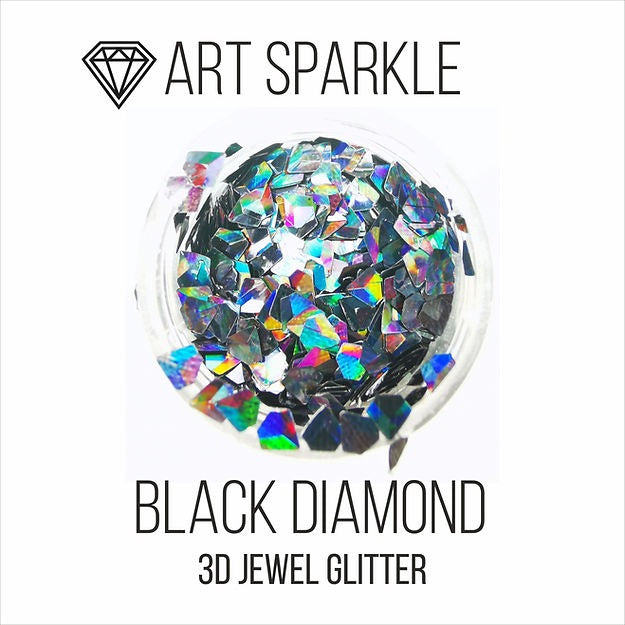 3D Jewel Glitter, Black Diamond, 10 g