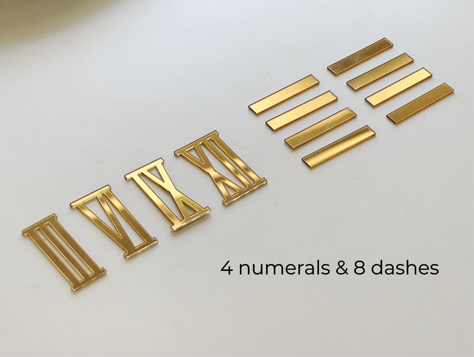 Clock Roman numbers (numerals) Set #4 (4 numerals + 8 dials) Classic Design