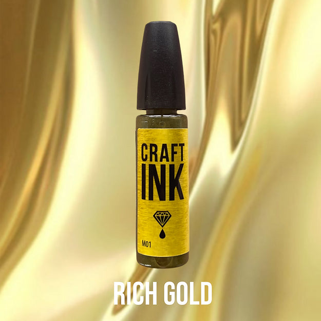 Craft Alcohol INK Metallic Series, RICH GOLD, 15ml