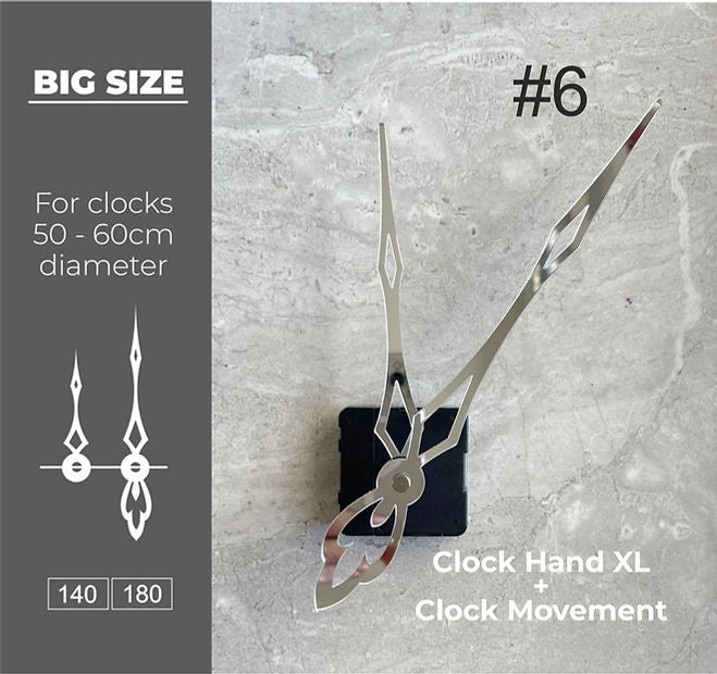 Big Size Clock hand #6 XL + Clock Movement