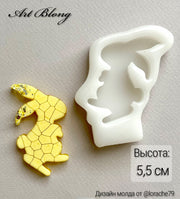 Silicone Mold No. 464 – Rabbit Brooch – image 2