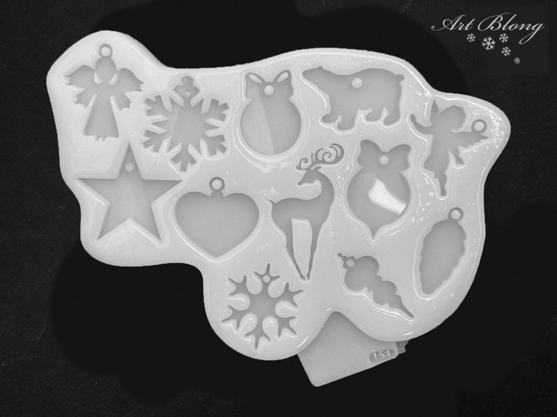 Silicone Mold No. 151 – Mini Christmas Ornaments – image 5