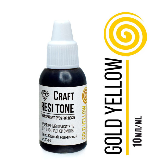 Transparent toner for epoxy resin, Gold Yellow, 10 ml