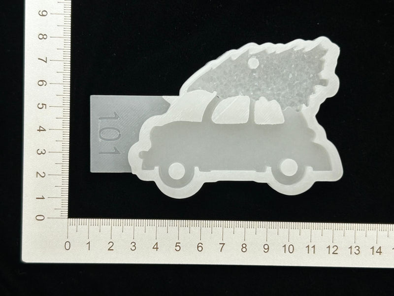 Silicone Mold No. 101 – Car with Christmas Tree – image 2