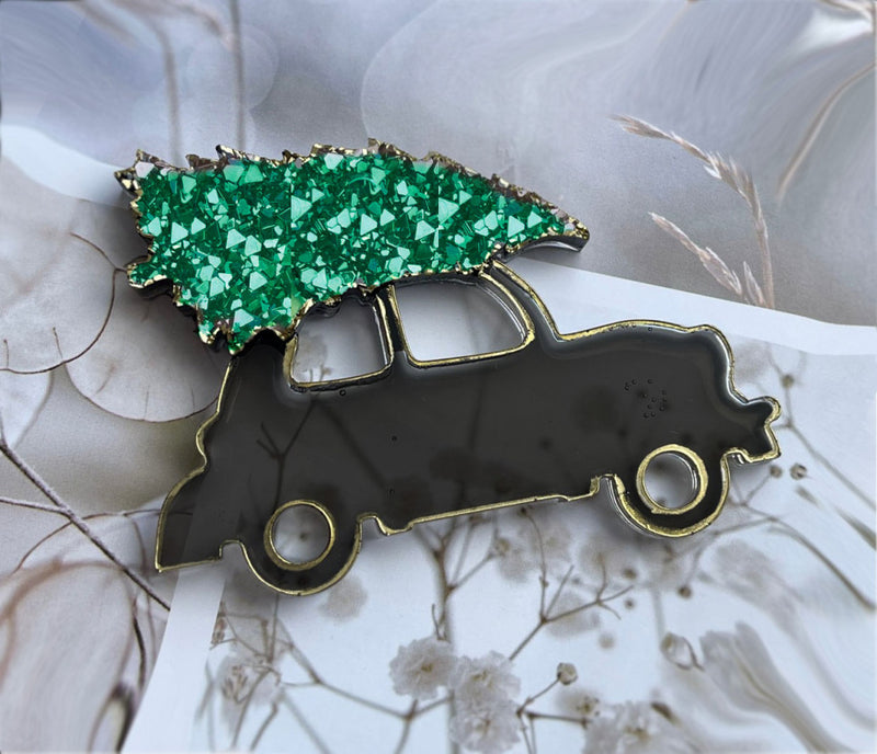 Silicone Mold No. 101 – Car with Christmas Tree – image 3