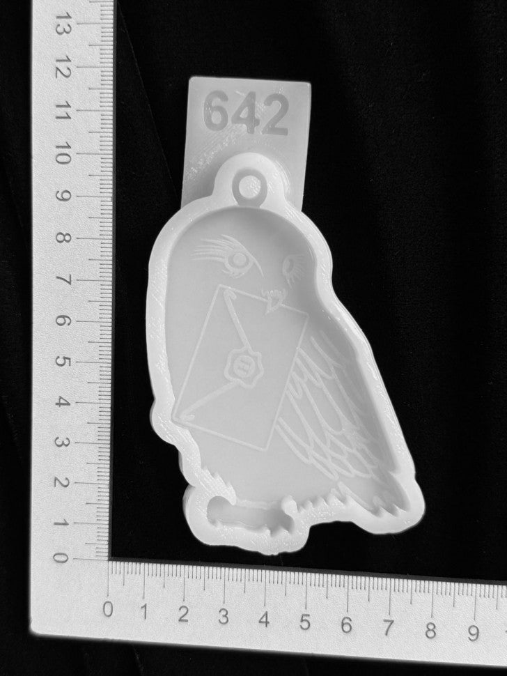 Silicone Mold No. 642 – Owl with Letter – image 3