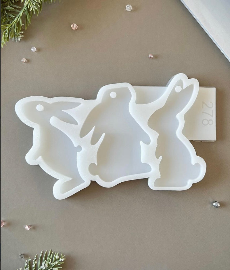 Silicone Mold No. 278 – Three Rabbits – image 3
