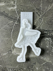 Silicone Mold No. 735 – Figure Skater with Crystal Skirt – image 3