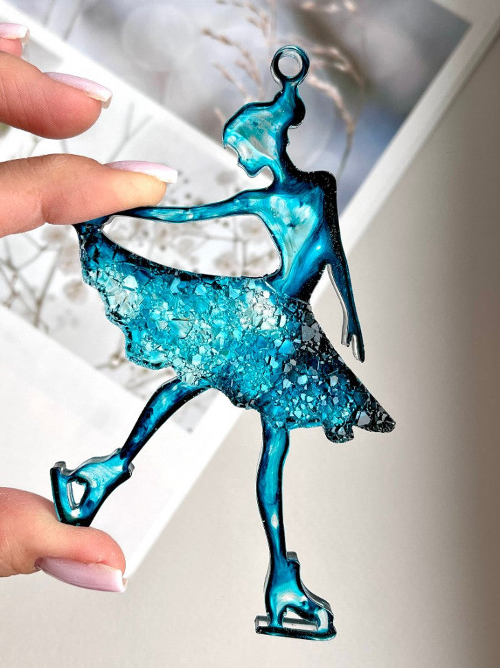 Silicone Mold No. 735 – Figure Skater with Crystal Skirt – image 2