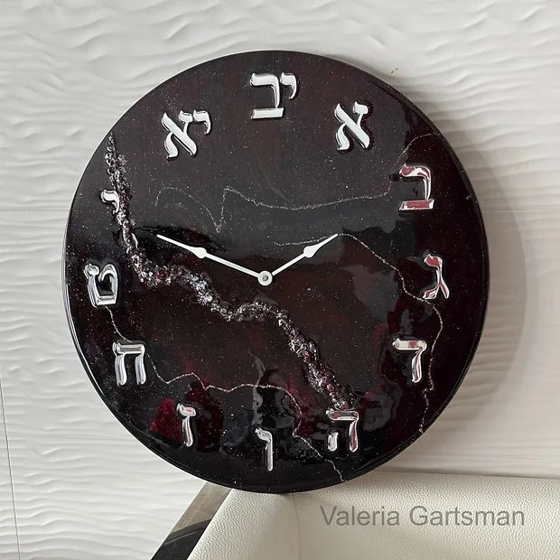 Hebrew alphabet letters (12pcs.) for clock decor