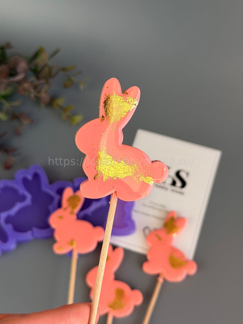 F22 Confectionery mold for chocolate and candies Rabbits 4 pcs – image 2