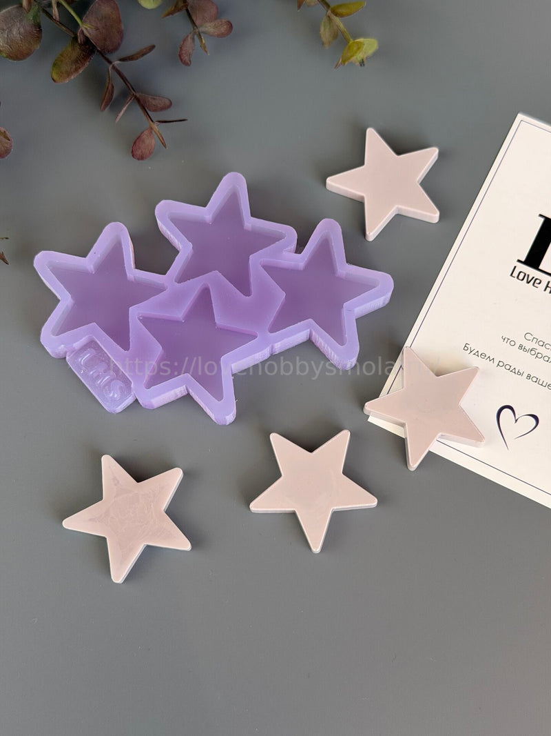 B81 Mold for keychains, brooches and jewelry Stars glossy – image 4