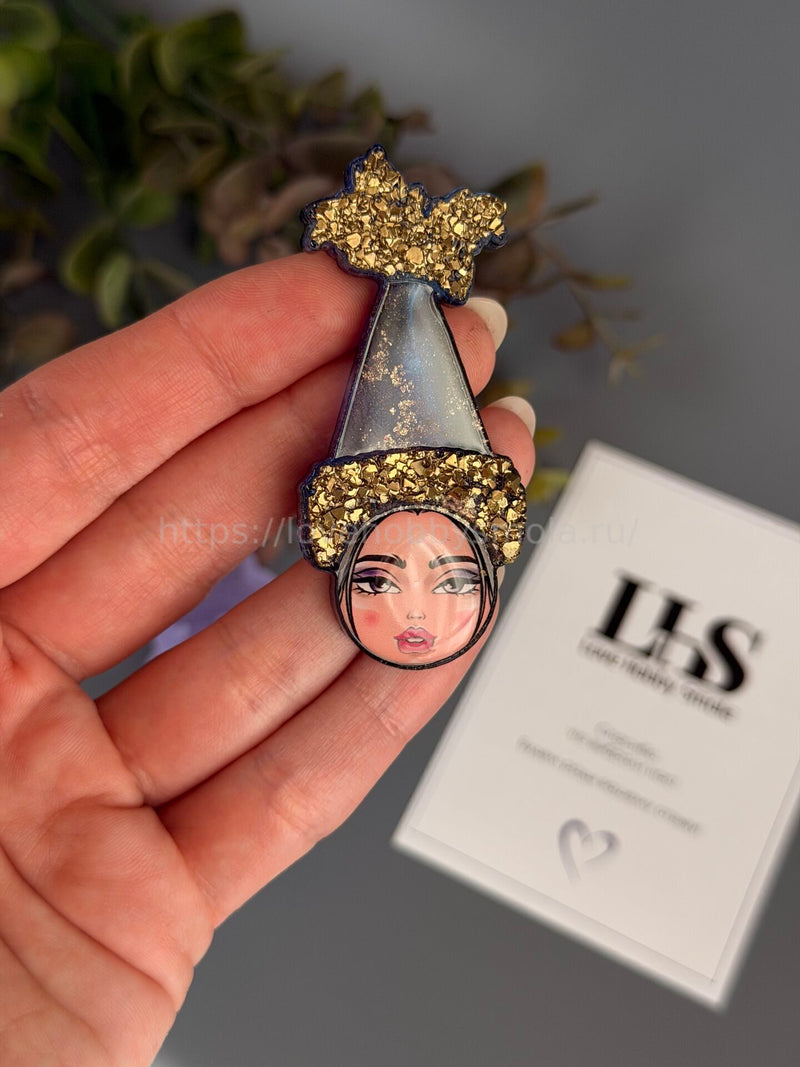 B80 Mold for keychains, brooches and jewelry, Kazakh Saukele hat – image 4