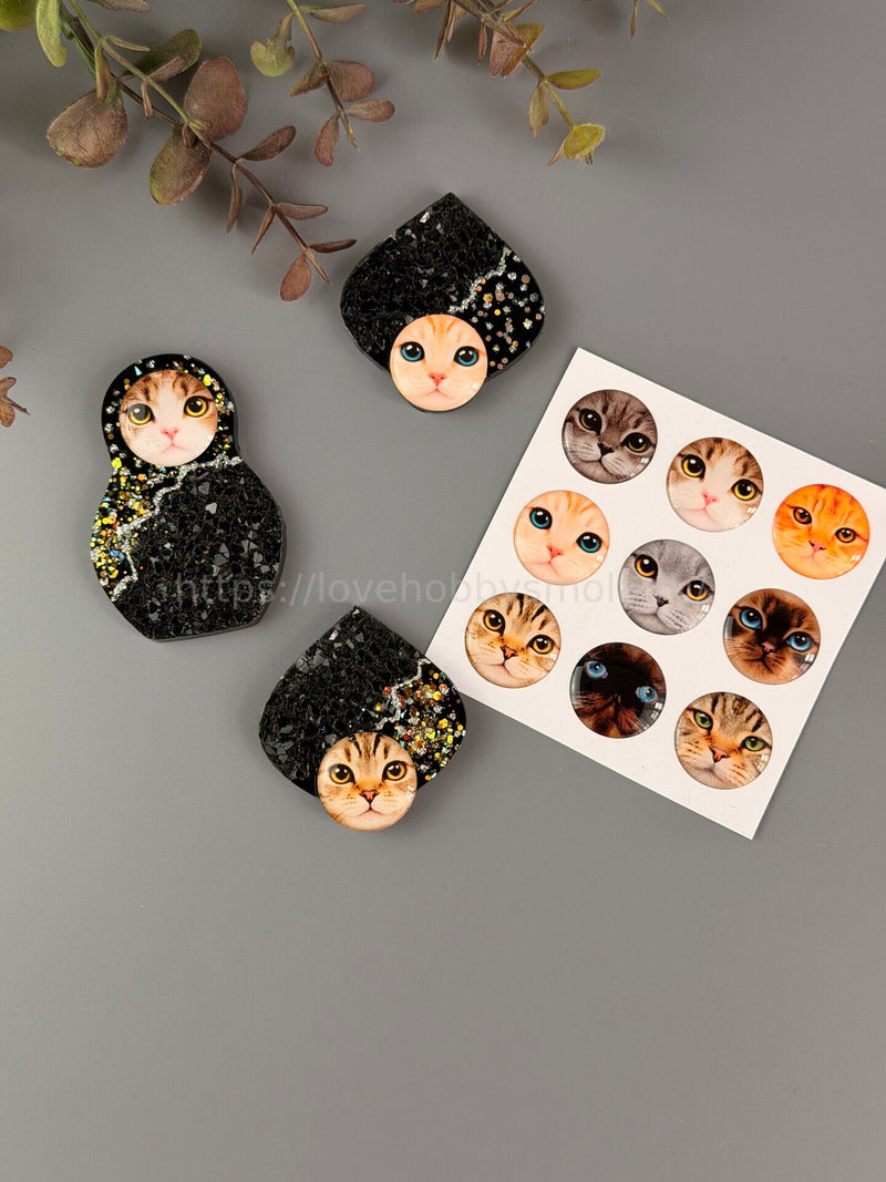 S20 Cat face cabochons 20mm – image 4