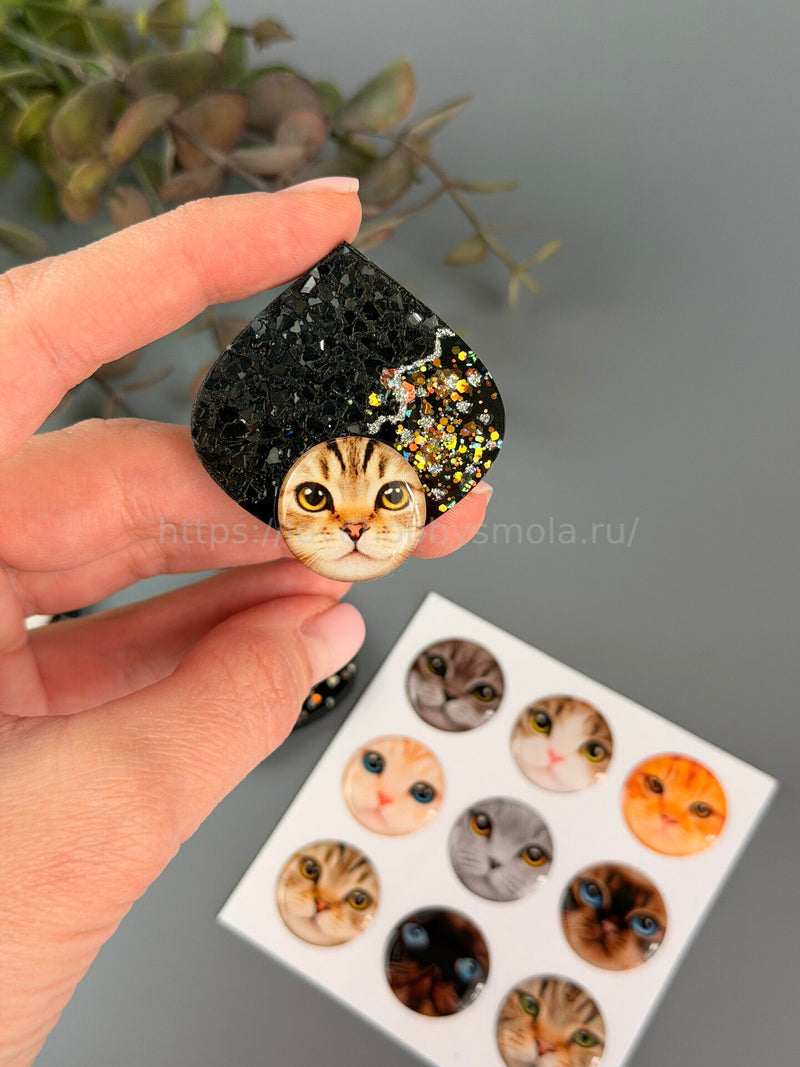 S20 Cat face cabochons 20mm – image 2