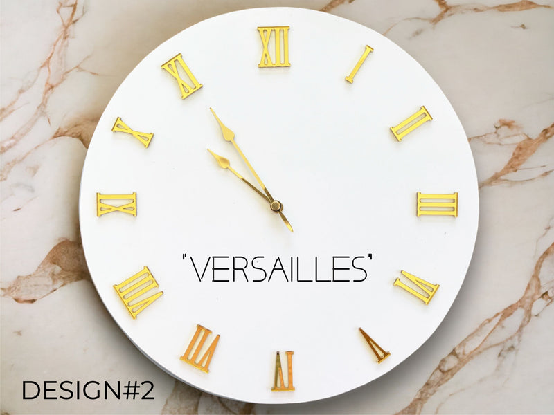 Mirror clock self-adhesive Acrylic Roman Numbers (Numerals) 12 pcs., Versailles