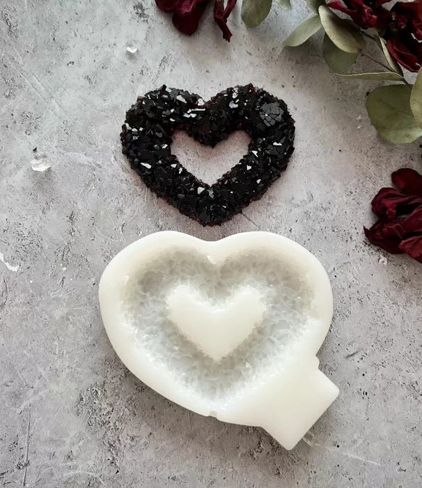 Silicone mold “Crystal Heart” | Heart-shaped pastry mold small and large