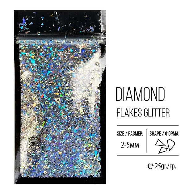 Glitter, FlakesGlitter Series, Diamond, 25 g