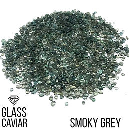 SMOKY GREY Glass Caviar Glass Chips – Smooth-Edge Decorative Glass for Resin Art & Geode Art, 250gr