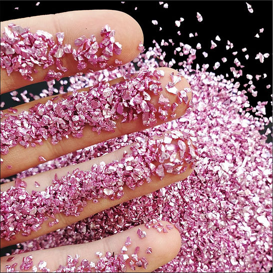 PINK 1-3mm, Chromic Glass Crumb – Chrome-Plated Glass Filler for Epoxy Resin Art, 100g