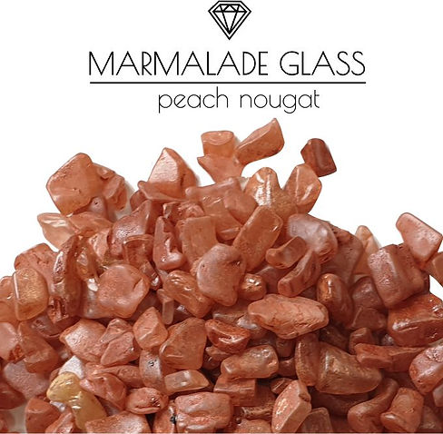 PEACH NOUGAT Glass Marmelade Tempered Glass Chips 4–8 mm – Soft-Edged Candy-Like Filler for Resin Art & Geode Art, 100 g