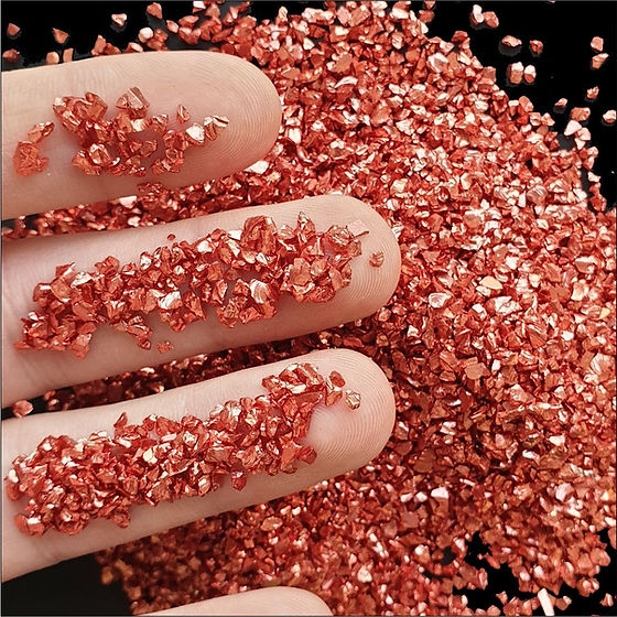 COPPER 1-3mm, Chromic Glass Crumb – Chrome-Plated Glass Filler for Epoxy Resin Art, 100g