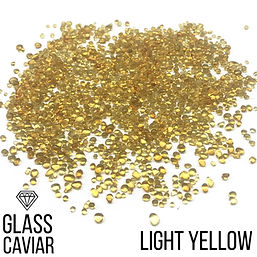 LIGHT YELLOW, Glass Caviar Glass Chips – Smooth-Edge Decorative Glass for Resin Art & Geode Art,  250g