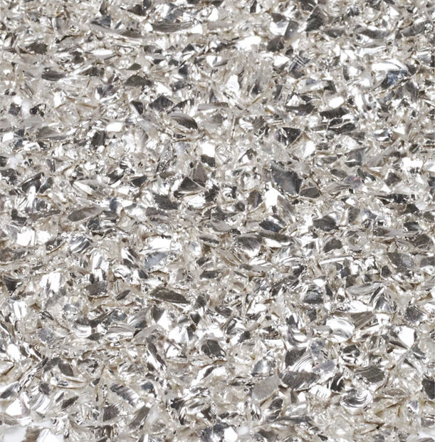 Silver glass crumb, fraction 3-6mm, 100g