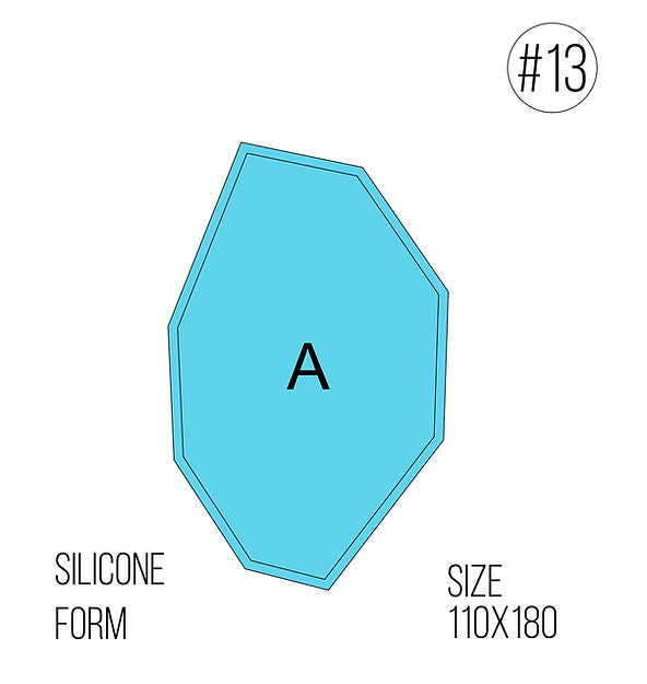 Modell #13 Silikonform "Kristall - A", 18*11cm