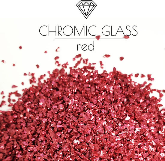 RED 1-3mm, Chromic Glass Crumb – Chrome-Plated Glass Filler for Epoxy Resin Art, 100g