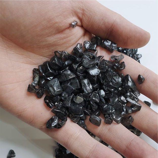 MISTY BLACK Glass Marmelade Tempered Glass Chips 4–8 mm – Soft-Edged Candy-Like Filler for Resin Art & Geode Art, 100 g