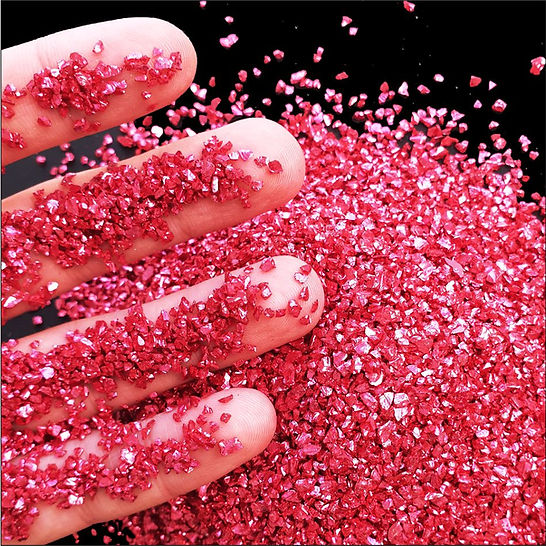 MAGENTA 1-3mm, Chromic Glass Crumb – Chrome-Plated Glass Filler for Epoxy Resin Art, 100g