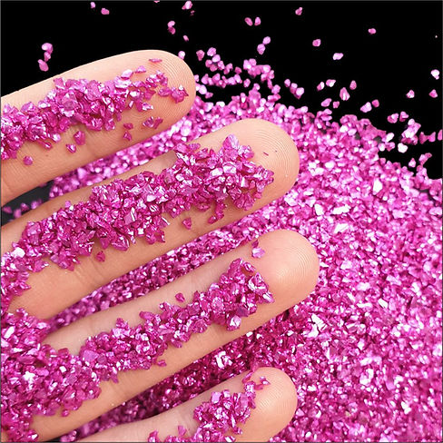 PURPLE 1-3mm, Chromic Glass Crumb – Chrome-Plated Glass Filler for Epoxy Resin Art, 100g