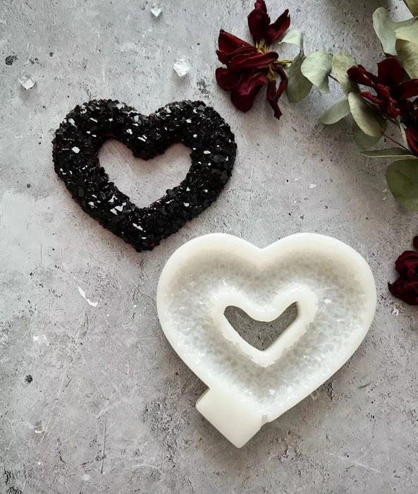 Silicone mold “Crystal Heart” | Heart-shaped pastry mold small and large