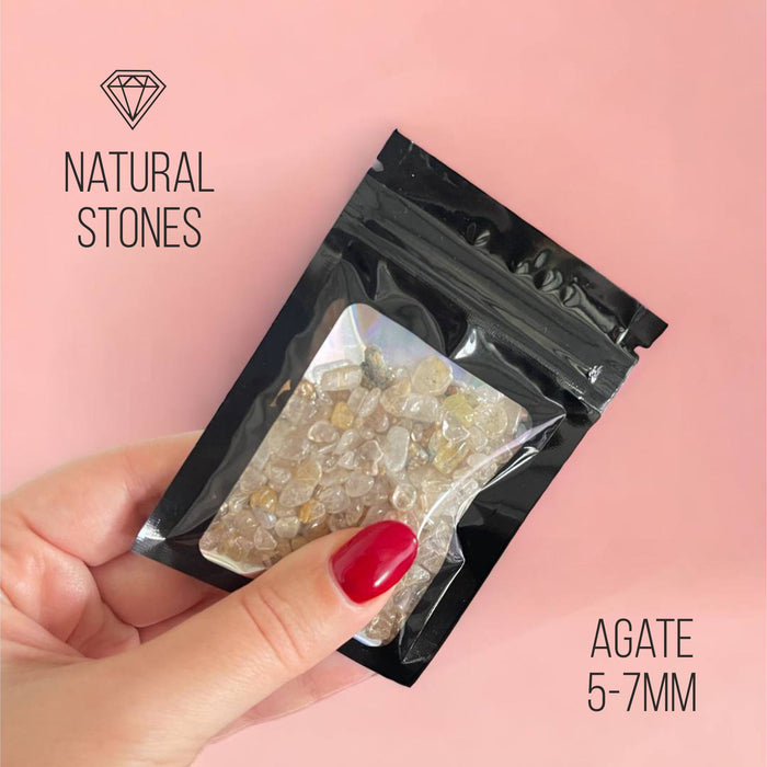 Achat, Natursteine, 5-7mm / 30gr.