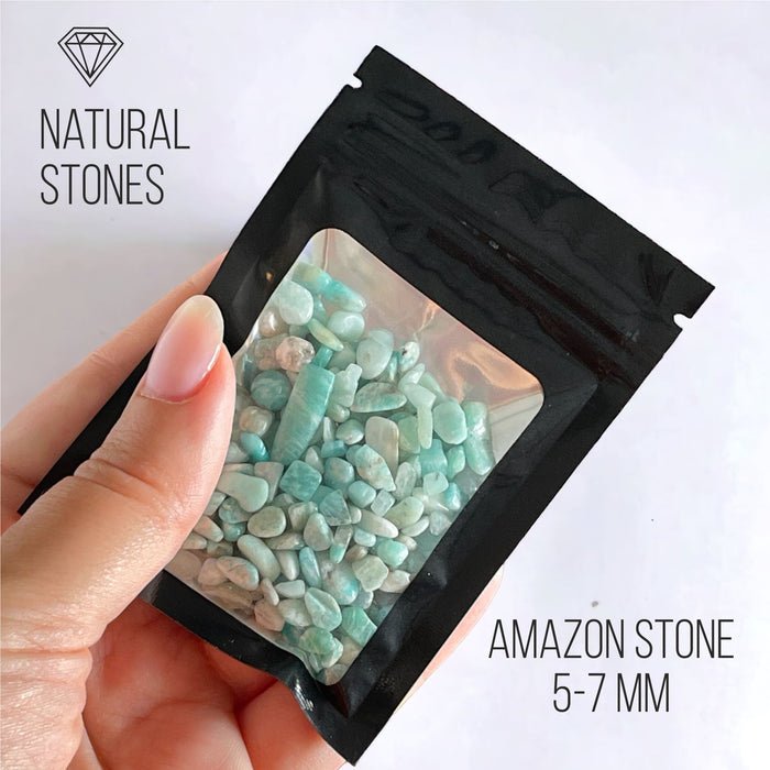 Amazon stone, natural stones, 5-7mm/ 30gr.