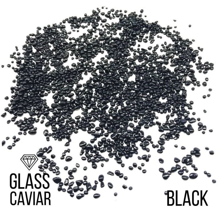 d2-4mm Mini Glass stones Black glass pebbles glass chips Glass Caviar