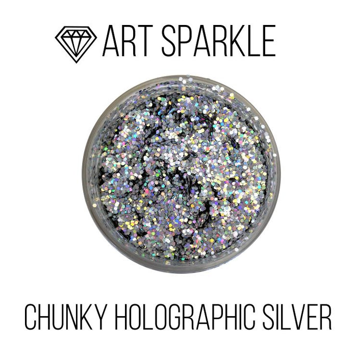 Glitter, Chunky Holographic Light Silver, 50 g