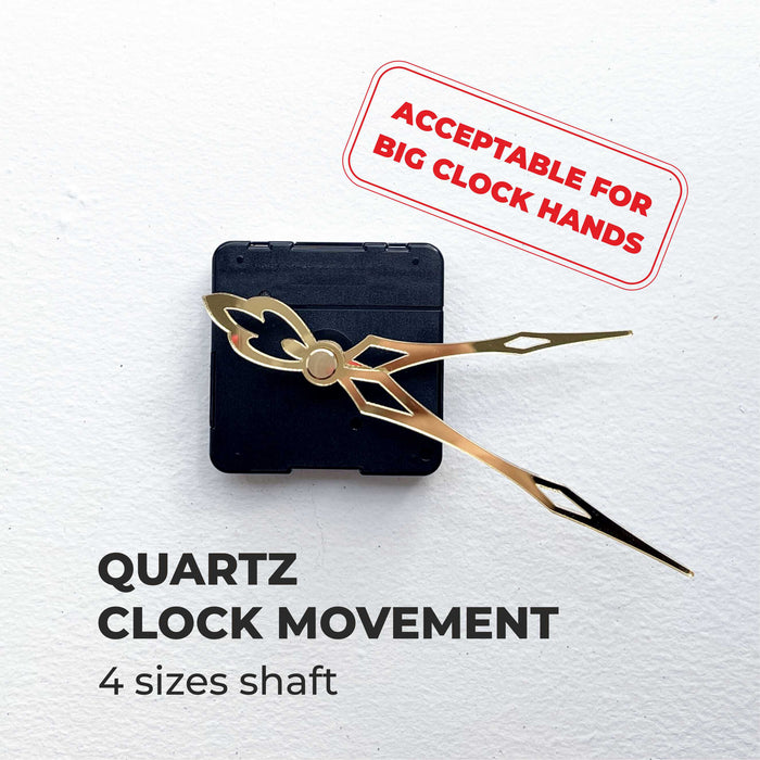 Quartz movement 4 sizes shaft DIY wall clocks without ticking very quiet gliding