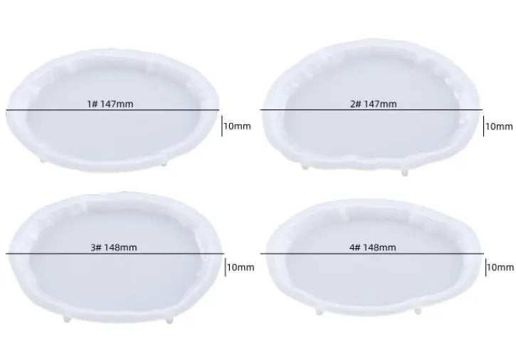 Epoxidharz Unregelmäßige Geode Untersetzerform Ovale Untersetzerform 2 Stk