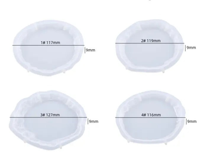 Epoxidharz-Untersetzerform mit unregelmäßiger Geode, kleine runde Untersetzerform, 2 Stück