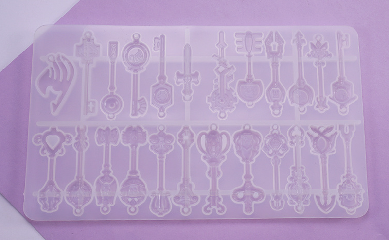 Resin Silicone Key Fairy Tail Shape Keychain Mold Jewelry Mold