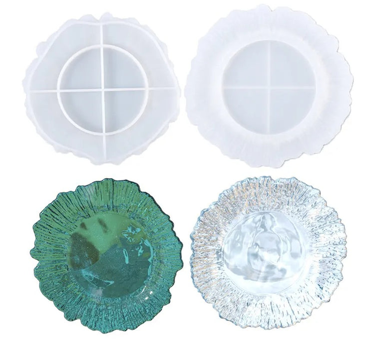 Resin Epoxy Silicone Geode Round Dish Mold