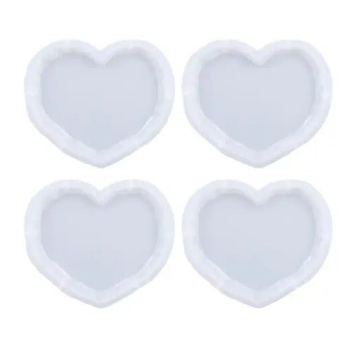 Epoxy Resin Irregular Geode Coaster Mold Heart Coaster Mold