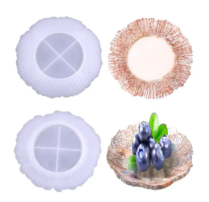 Resin Epoxy Silicone Geode Round Dish Mold