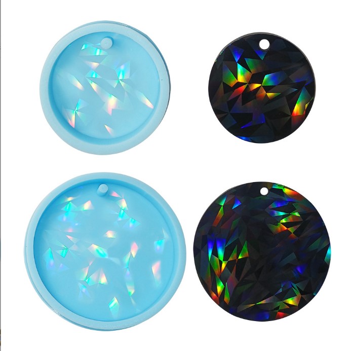 Epoxy Silicone Holographic Large/Small Circle Keychain Mold